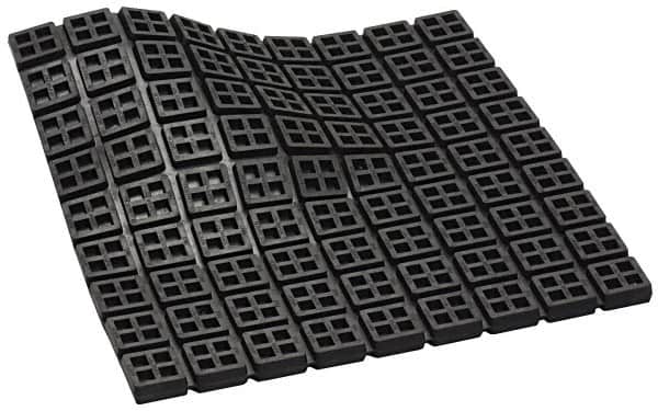 Mason Ind. - 4" Long x 4" Wide x 3/4" Thick, Neoprene, Machinery Leveling Pad & Mat - 720 Lb Max Load, Black - Benchmark Tooling