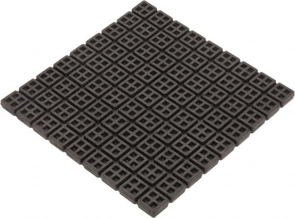 Mason Ind. - 18" Long x 18" Wide x 3/4" Thick, Rubber, Machinery Leveling Pad & Mat - 14,580 Lb Max Load, Black - Benchmark Tooling