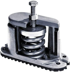 Mason Ind. - 5/8 x 4-1/2 Bolt Thread, 6-5/8" Long x 3-1/2" Wide x 5-5/8" High 1" Deflection Spring Mount - 2,650 Max Lb Capacity - Benchmark Tooling