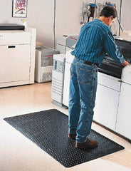 Wearwell - 75' Long x 4' Wide, Dry Environment, Anti-Fatigue Matting - Black, Vinyl with Nitrile Blend Base, Beveled on 4 Sides - Benchmark Tooling