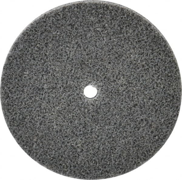 3M - 3" Diam, 1/4" Face Width, 1/4" Center Hole, Medium Grade, Aluminum Oxide Deburring Wheel - Unitized, Soft Density 2 Grade, 12,100 RPM - Benchmark Tooling
