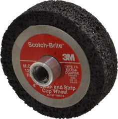 3M - 4" Diam, 1" Face Width, Very Coarse Grade, Silicon Carbide Deburring Wheel - Unitized, Hard Density 7 Grade, 12,000 RPM - Benchmark Tooling