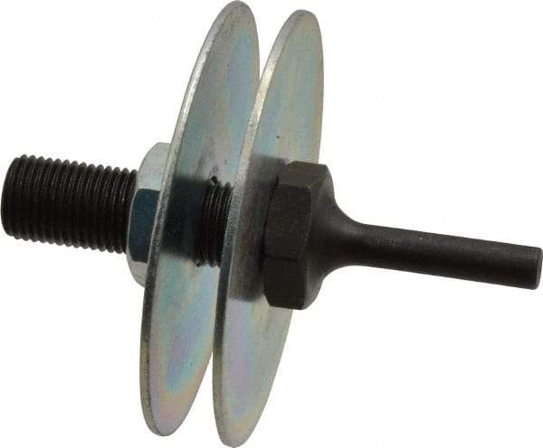 3M - 1/4" Shank Diam Unitized Deburring Wheel Mandrel - Compatible with 3" - 6" Diam x 1/4" Wide x 1/2" Hole Deburring Wheels - Benchmark Tooling