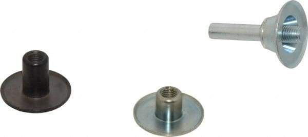 3M - 1/4" Shank Diam Unitized Deburring Wheel Mandrel - Compatible with 2" - 4" Diam x 1/8" Wide x 3/8" Hole Deburring Wheels - Benchmark Tooling