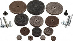 3M - 30 Piece Deburring Kit - 1/2, 1, 1-1/2 & 2" Diam Unitized Wheels in Fine, Medium & Coarse Grades, 1/8 & 1/4" Shank Diam, Aluminum Oxide & Silicon Carbide - Benchmark Tooling
