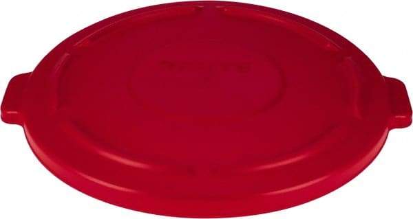 Rubbermaid - Round Lid for Use with 44 Gal Round Trash Cans - Red, Polyethylene, For Brute Trash Cans - Benchmark Tooling