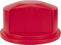 Rubbermaid - Round Lid for Use with 32 Gal Round Trash Cans - Red, Polyethylene, For 2632 Brute Trash Cans - Benchmark Tooling