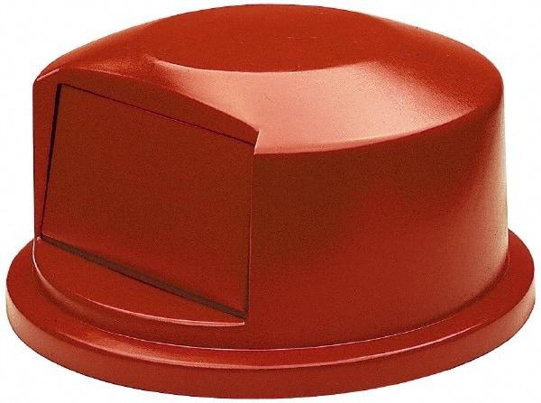 Rubbermaid - Round Lid for Use with 44 Gal Round Trash Cans - Red, Polyethylene, For 2643 Brute Trash Cans - Benchmark Tooling