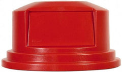 Rubbermaid - Round Lid for Use with 55 Gal Round Trash Cans - Red, Polyethylene, For 2655 Brute Trash Cans - Benchmark Tooling