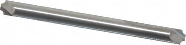 Accupro - 0.031" Radius, 1/8" Mill Diam, 2 Flute Solid Carbide Corner Rounding End Mill - Double End, Uncoated, 1-1/2" OAL, 1/8" Shank Diam - Benchmark Tooling