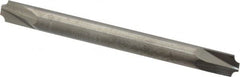 Accupro - 0.046" Radius, 3/16" Mill Diam, 2 Flute Solid Carbide Corner Rounding End Mill - Double End, Uncoated, 2" OAL, 3/16" Shank Diam - Benchmark Tooling