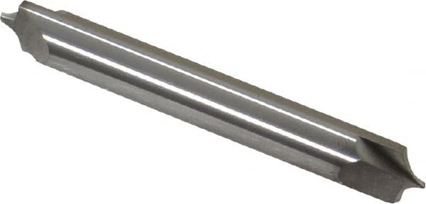 Accupro - 1/8" Radius, 5/16" Mill Diam, 2 Flute Solid Carbide Corner Rounding End Mill - Double End, Uncoated, 2-1/2" OAL, 5/16" Shank Diam - Benchmark Tooling