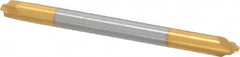 Accupro - 0.031" Radius, 1/8" Mill Diam, 2 Flute Solid Carbide Corner Rounding End Mill - Double End, TiN Finish, 1-1/2" OAL, 1/8" Shank Diam - Benchmark Tooling