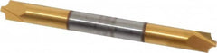 Accupro - 0.062" Radius, 3/16" Mill Diam, 2 Flute Solid Carbide Corner Rounding End Mill - Double End, TiN Finish, 2" OAL, 3/16" Shank Diam - Benchmark Tooling