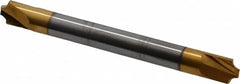 Accupro - 0.072" Radius, 1/4" Mill Diam, 2 Flute Solid Carbide Corner Rounding End Mill - Double End, TiN Finish, 2-1/2" OAL, 1/4" Shank Diam - Benchmark Tooling