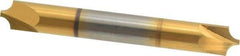 Accupro - 0.118" Radius, 5/16" Mill Diam, 2 Flute Solid Carbide Corner Rounding End Mill - Double End, TiN Finish, 2-1/2" OAL, 5/16" Shank Diam - Benchmark Tooling