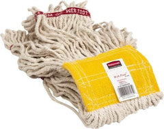 Rubbermaid - 5" Yellow Head Band, Small Blended Fiber Loop End Mop Head - 4 Ply, Use for General Purpose - Benchmark Tooling