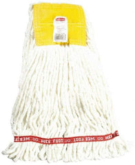 Rubbermaid - 5" Yellow Head Band, Small Blended Fiber Loop End Mop Head - 4 Ply, Use for General Purpose - Benchmark Tooling