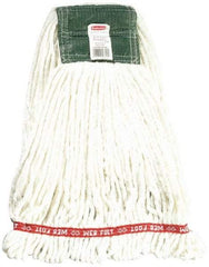 Rubbermaid - 5" Green Head Band, Medium Blended Fiber Loop End Mop Head - 4 Ply, Use for General Purpose - Benchmark Tooling