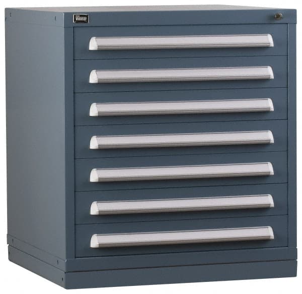 Vidmar - 5 Drawer, Preconfigured Modular Storage Cabinet - Steel, 30" Wide x 27-3/4" Deep x 33" High, Light Blue - Benchmark Tooling