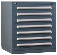 Vidmar - 5 Drawer, Preconfigured Modular Storage Cabinet - Steel, 30" Wide x 27-3/4" Deep x 33" High, Light Blue - Benchmark Tooling