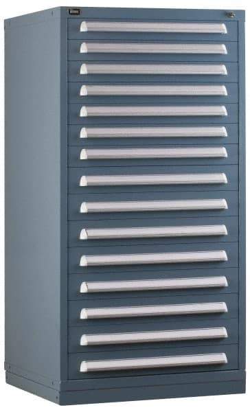 Vidmar - 10 Drawer, Preconfigured Modular Storage Cabinet - Steel, 30" Wide x 27-3/4" Deep x 59" High, Light Blue - Benchmark Tooling