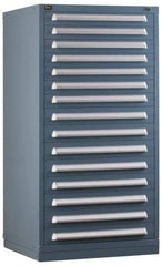 Vidmar - 10 Drawer, Preconfigured Modular Storage Cabinet - Steel, 30" Wide x 27-3/4" Deep x 59" High, Light Blue - Benchmark Tooling