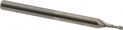 OSG - 3/64", 9/64" LOC, 1/8" Shank Diam, 1-1/2" OAL, 2 Flute, Solid Carbide Square End Mill - Single End, Uncoated, Spiral Flute, 30° Helix, Centercutting, Right Hand Cut, Right Hand Flute, Series 402 - Benchmark Tooling