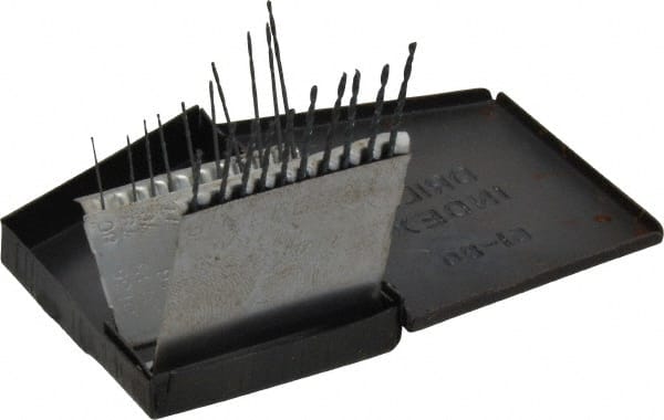 Interstate - 118° Point, Oxide Finish, High Speed Steel Jobber Length Drill Bit Set - Benchmark Tooling