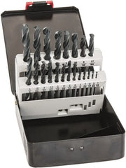 Interstate - 1/16 to 3/8", 118° Point, Oxide Finish, High Speed Steel Jobber Length Drill Bit Set - Benchmark Tooling