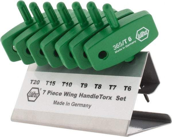 Wiha - 7 Piece T6 to T20 Wing Handle Torx Key Set - T6, T7, T8, T9, T10, T15, T20 Torx Size - Benchmark Tooling