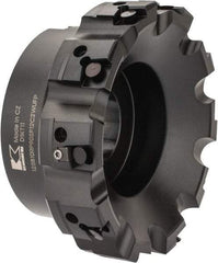 Kennametal - 10 Inserts, 5" Cut Diam, 1-1/2" Arbor Diam, 0.236" Max Depth of Cut, Indexable Square-Shoulder Face Mill - 0/90° Lead Angle, 2-3/8" High, SPHX 1205... Insert Compatibility, Series Fix-Perfect - Benchmark Tooling