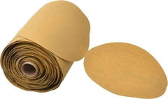 3M - 6" Diam, 100 Grit FEPA, Aluminum Oxide Adhesive PSA Disc - Fine Grade, Gold, A Weighted Backing, Flexible, Use with Random Orbital Sanders - Benchmark Tooling