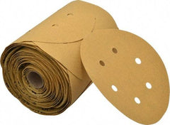 3M - 6" Diam, 80 Grit FEPA, Aluminum Oxide Adhesive PSA Disc - Medium Grade, Gold, A Weighted Backing, Flexible, Use with Random Orbital Sanders - Benchmark Tooling