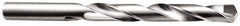 Made in USA - 45/64" 135° Carbide-Tipped Jobber Drill - Bright Finish, Right Hand Cut, Spiral Flute, Straight Shank, 7-5/8" OAL, Split Point - Benchmark Tooling