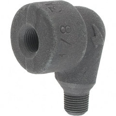 Made in USA - Size 1/8", Class 3,000, Forged Carbon Steel Black Pipe 90° Street Elbow - 3,000 psi, Threaded End Connection - Benchmark Tooling