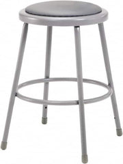 NPS - 24 Inch High, Stationary Fixed Height Stool - 15 Inch Deep x 15 Inch Wide, Vinyl Seat, Grey - Benchmark Tooling