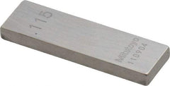 Mitutoyo - 0.115" Rectangular Steel Gage Block - Accuracy Grade 0, Includes Certificate of Inspection - Benchmark Tooling