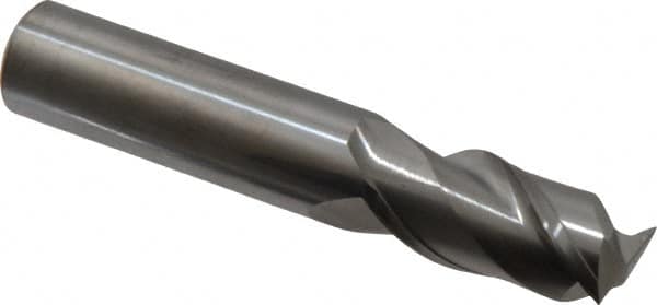 Accupro - 16mm, 32mm LOC, 16mm Shank Diam, 89mm OAL, 2 Flute, Solid Carbide Square End Mill - Single End, Uncoated, Spiral Flute, 40° Helix, Centercutting, Right Hand Cut, Right Hand Flute - Benchmark Tooling