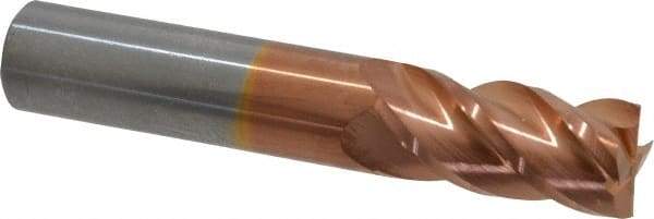 Accupro - 18mm, 38mm LOC, 18mm Shank Diam, 92mm OAL, 4 Flute, Solid Carbide Square End Mill - Single End, TiCN Finish, Spiral Flute, 40° Helix, Centercutting, Right Hand Cut, Right Hand Flute - Benchmark Tooling