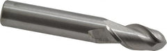 Accupro - 12mm Diam, 25mm LOC, 2 Flute Solid Carbide Ball End Mill - Uncoated, Single End, 76mm OAL, 12mm Shank Diam, Spiral Flute - Benchmark Tooling