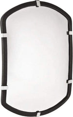 PRO-SAFE - Indoor & Outdoor Rectangular Convex Safety, Traffic & Inspection Mirrors - Acrylic Lens, Laminated Hardboard Backing, 16" High, 20' Max Covered Distance - Benchmark Tooling