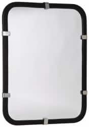 PRO-SAFE - Indoor/Outdoor Rectangular Flat Safety, Traffic & Inspection Mirrors - Acrylic Lens, Laminated Hardboard Backing, 16" High - Benchmark Tooling