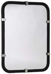 PRO-SAFE - Indoor/Outdoor Rectangular Flat Safety, Traffic & Inspection Mirrors - Acrylic Lens, Laminated Hardboard Backing, 16" High - Benchmark Tooling