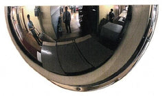 PRO-SAFE - Indoor Half Dome Dome Safety, Traffic & Inspection Mirrors - Polycarbonate Lens, 26" Diam, 28' Max Covered Distance - Benchmark Tooling