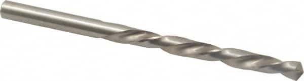 Made in USA - Letter E (1/4) 118° High Speed Steel Jobber Drill - Bright Finish, Left Hand Cut, Spiral Flute, Straight Shank, 4" OAL, Standard Point - Benchmark Tooling