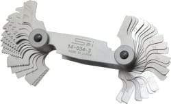 SPI - 51 Leaf, 4 to 84 TPI Range, Steel Screw Pitch Gage - 60° Thread Angle - Benchmark Tooling