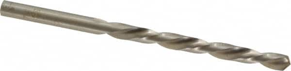 Made in USA - #7 118° High Speed Steel Jobber Drill - Bright Finish, Left Hand Cut, Spiral Flute, Straight Shank, 3-5/8" OAL, Standard Point - Benchmark Tooling