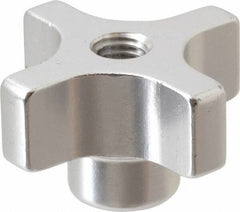 Gibraltar - 38.1mm Head Diam, 4 Point Lobed Knob - M8x1.25 Hole, Aluminum - Benchmark Tooling