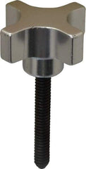 Gibraltar - 1-1/2" Head Diam, 4 Point Lobed Knob - 1/4-20 Stem, Aluminum - Benchmark Tooling